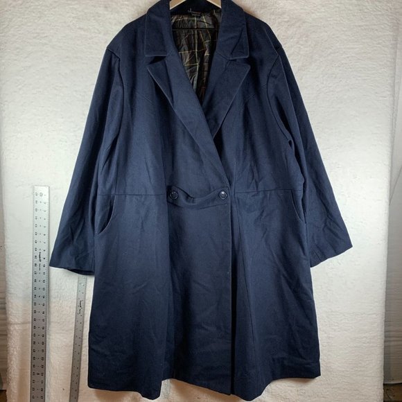 Outlander Swing‎ Coat Women's 6X Navy Blue Rayon Stretch Double Breasted 7424 - Picture 5 of 13
